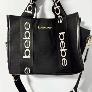 Bebe Black Tote Bag Sleek and Versatile